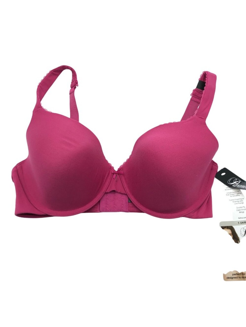Paramour Sensational Bra Full Figure T Shirt Keyhole Pink Size 40D